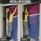 Queensland Samoa Custom Door Cover Maroon-Blue Pacific Polynesian Tribal Pattern - Aussie Hoodie