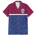Queensland Samoa Custom Family Matching Puletasi and Hawaiian Shirt Maroon-Blue Pacific Polynesian Tribal Pattern