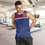 Queensland Samoa Custom Men Tank Top Maroon-Blue Pacific Polynesian Tribal Pattern