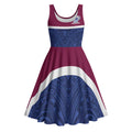 Queensland Samoa Custom Midi Dress Maroon-Blue Pacific Polynesian Tribal Pattern - Aussie Hoodie