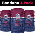 Queensland Samoa Custom Neck Gaiter Maroon-Blue Pacific Polynesian Tribal Pattern - Aussie Hoodie