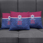 Queensland Samoa Custom Pillow Cover Maroon-Blue Pacific Polynesian Tribal Pattern - Aussie Hoodie