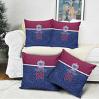 Queensland Samoa Custom Pillow Cover Maroon-Blue Pacific Polynesian Tribal Pattern - Aussie Hoodie