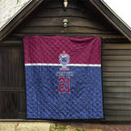 Queensland Samoa Custom Quilt Maroon-Blue Pacific Polynesian Tribal Pattern