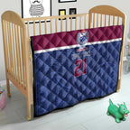 Queensland Samoa Custom Quilt Maroon-Blue Pacific Polynesian Tribal Pattern