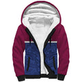Queensland Samoa Custom Sherpa Hoodie Maroon-Blue Pacific Polynesian Tribal Pattern