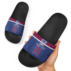 Queensland Samoa Custom Slide Sandals Maroon-Blue Pacific Polynesian Tribal Pattern - Aussie Hoodie