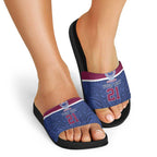 Queensland Samoa Custom Slide Sandals Maroon-Blue Pacific Polynesian Tribal Pattern - Aussie Hoodie