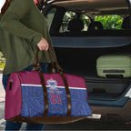 Queensland Samoa Custom Travel Bag Maroon-Blue Pacific Polynesian Tribal Pattern - Aussie Hoodie