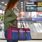 Queensland Samoa Custom Travel Bag Maroon-Blue Pacific Polynesian Tribal Pattern - Aussie Hoodie