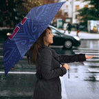 Queensland Samoa Custom Umbrella Maroon-Blue Pacific Polynesian Tribal Pattern - Aussie Hoodie