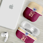 Queensland Samoa Custom AirPods Case Maroon Pacific Polynesian Tribal Pattern - Aussie Hoodie