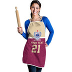 Queensland Samoa Custom Apron Maroon Pacific Polynesian Tribal Pattern - Aussie Hoodie