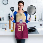 Queensland Samoa Custom Apron Maroon Pacific Polynesian Tribal Pattern - Aussie Hoodie