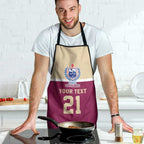 Queensland Samoa Custom Apron Maroon Pacific Polynesian Tribal Pattern - Aussie Hoodie