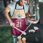 Queensland Samoa Custom Apron Maroon Pacific Polynesian Tribal Pattern - Aussie Hoodie