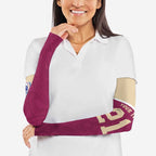 Queensland Samoa Custom Arm Sleeves Maroon Pacific Polynesian Tribal Pattern - Aussie Hoodie