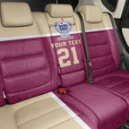 Queensland Samoa Custom Back Car Seat Cover Maroon Pacific Polynesian Tribal Pattern