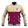 Queensland Samoa Custom Baseball Jacket Maroon Pacific Polynesian Tribal Pattern