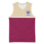 Queensland Samoa Custom Basketball Jersey Maroon Pacific Polynesian Tribal Pattern - Aussie Hoodie