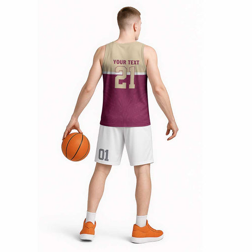 Queensland Samoa Custom Basketball Jersey Maroon Pacific Polynesian Tribal Pattern - Aussie Hoodie