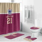 Queensland Samoa Custom Bathroom Set Maroon Pacific Polynesian Tribal Pattern - Aussie Hoodie