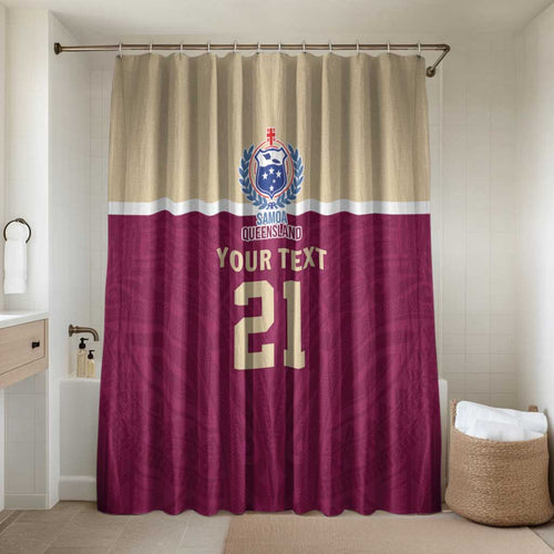 Queensland Samoa Custom Bathroom Set Maroon Pacific Polynesian Tribal Pattern - Aussie Hoodie