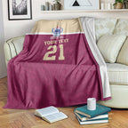 Queensland Samoa Custom Blanket Maroon Pacific Polynesian Tribal Pattern