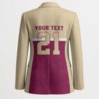Queensland Samoa Custom Blazer Maroon Pacific Polynesian Tribal Pattern - Aussie Hoodie