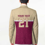 Queensland Samoa Custom Blazer Maroon Pacific Polynesian Tribal Pattern - Aussie Hoodie