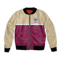 Queensland Samoa Custom Bomber Jacket Maroon Pacific Polynesian Tribal Pattern
