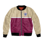Queensland Samoa Custom Bomber Jacket Maroon Pacific Polynesian Tribal Pattern