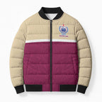 Queensland Samoa Custom Bomber Puffer Jacket Maroon Pacific Polynesian Tribal Pattern - Aussie Hoodie