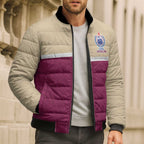Queensland Samoa Custom Bomber Puffer Jacket Maroon Pacific Polynesian Tribal Pattern - Aussie Hoodie