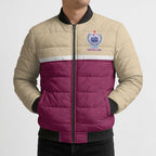 Queensland Samoa Custom Bomber Puffer Jacket Maroon Pacific Polynesian Tribal Pattern - Aussie Hoodie