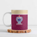 Queensland Samoa Custom Ceramic Mug Maroon Pacific Polynesian Tribal Pattern - Aussie Hoodie