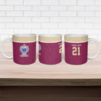 Queensland Samoa Custom Ceramic Mug Maroon Pacific Polynesian Tribal Pattern - Aussie Hoodie