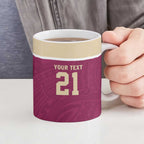 Queensland Samoa Custom Ceramic Mug Maroon Pacific Polynesian Tribal Pattern - Aussie Hoodie