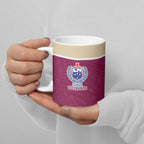 Queensland Samoa Custom Ceramic Mug Maroon Pacific Polynesian Tribal Pattern - Aussie Hoodie