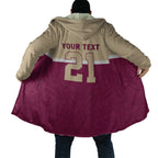 Queensland Samoa Custom Cloak Maroon Pacific Polynesian Tribal Pattern - Aussie Hoodie