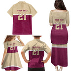 Queensland Samoa Custom Family Matching Puletasi and Hawaiian Shirt Maroon Pacific Polynesian Tribal Pattern