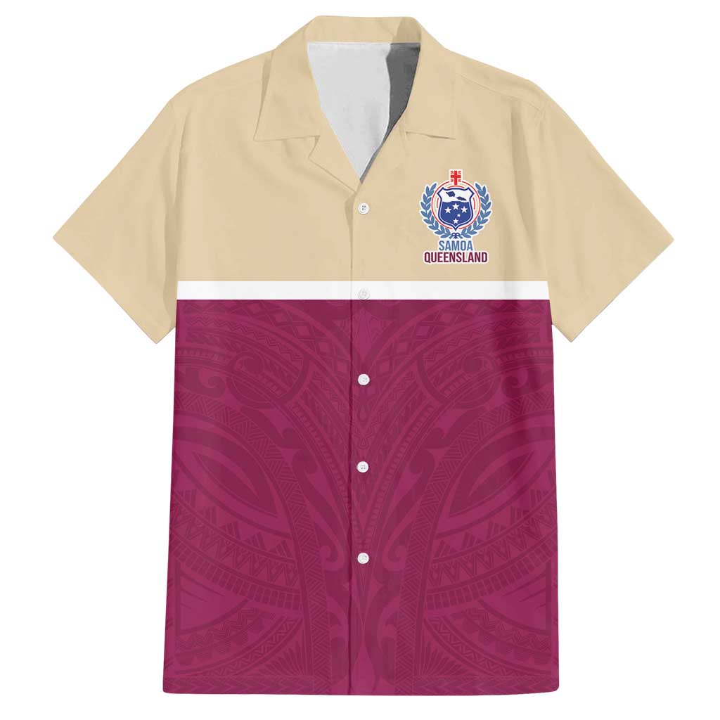 Queensland Samoa Custom Family Matching Puletasi and Hawaiian Shirt Maroon Pacific Polynesian Tribal Pattern