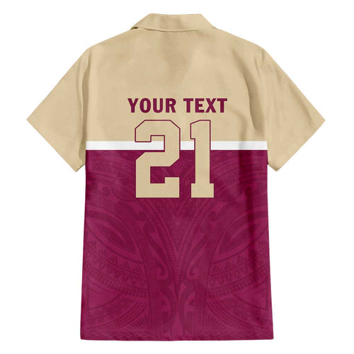 Queensland Samoa Custom Family Matching Puletasi and Hawaiian Shirt Maroon Pacific Polynesian Tribal Pattern
