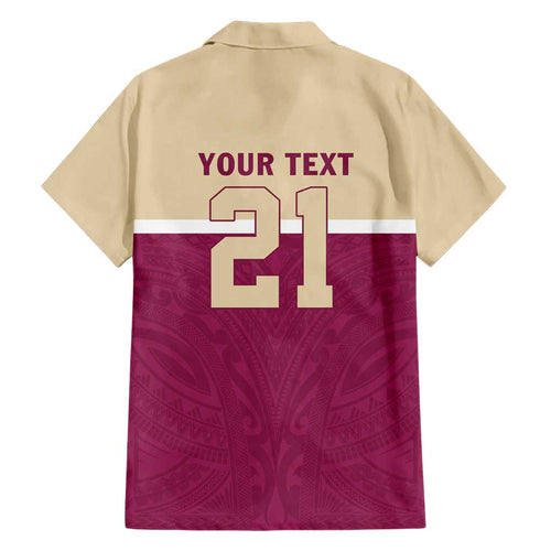 Queensland Samoa Custom Family Matching Short Sleeve Bodycon Dress and Hawaiian Shirt Maroon Pacific Polynesian Tribal Pattern