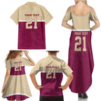 Queensland Samoa Custom Family Matching Summer Maxi Dress and Hawaiian Shirt Maroon Pacific Polynesian Tribal Pattern