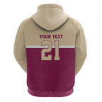 Queensland Samoa Custom Hoodie Maroon Pacific Polynesian Tribal Pattern
