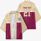 Queensland Samoa Custom Kimono Maroon Pacific Polynesian Tribal Pattern - Aussie Hoodie