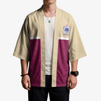 Queensland Samoa Custom Kimono Maroon Pacific Polynesian Tribal Pattern - Aussie Hoodie