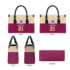 Queensland Samoa Custom Leather Bag Maroon Pacific Polynesian Tribal Pattern - Aussie Hoodie