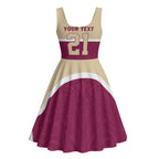 Queensland Samoa Custom Midi Dress Maroon Pacific Polynesian Tribal Pattern - Aussie Hoodie
